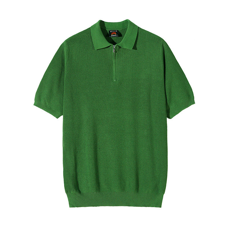 Summer Half-zip Short-sleeved Polo Shirt For Men