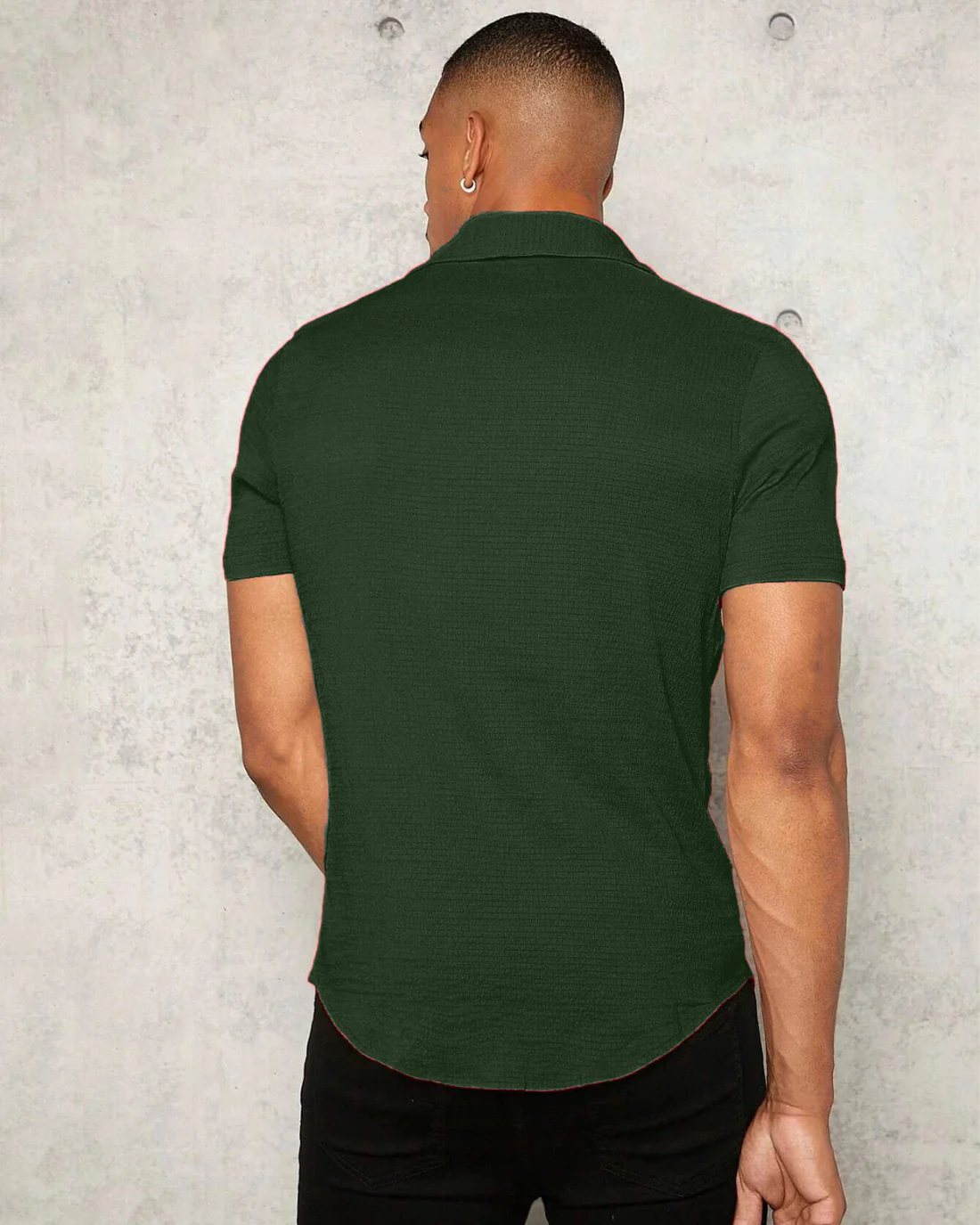 Dark Green Colour Imported Casual Wear Short Sleeve Shirt For Men's