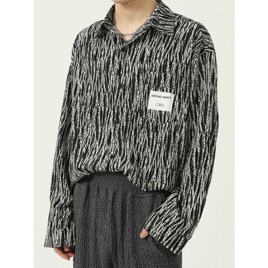 Men's Striped Korean Loose Shirt