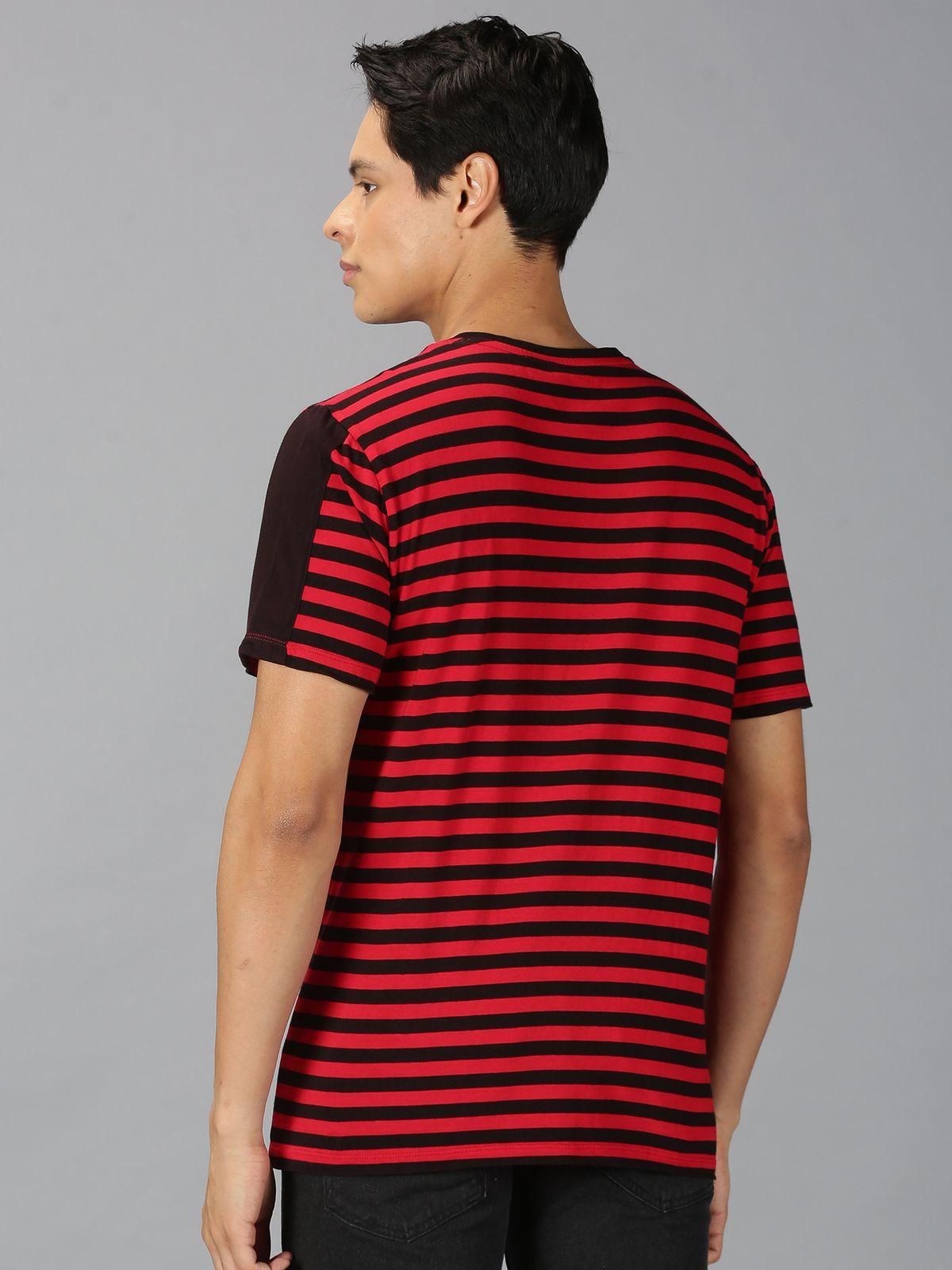 UrGear Cotton Stripes  Half Sleeves Mens Round Neck T-Shirt