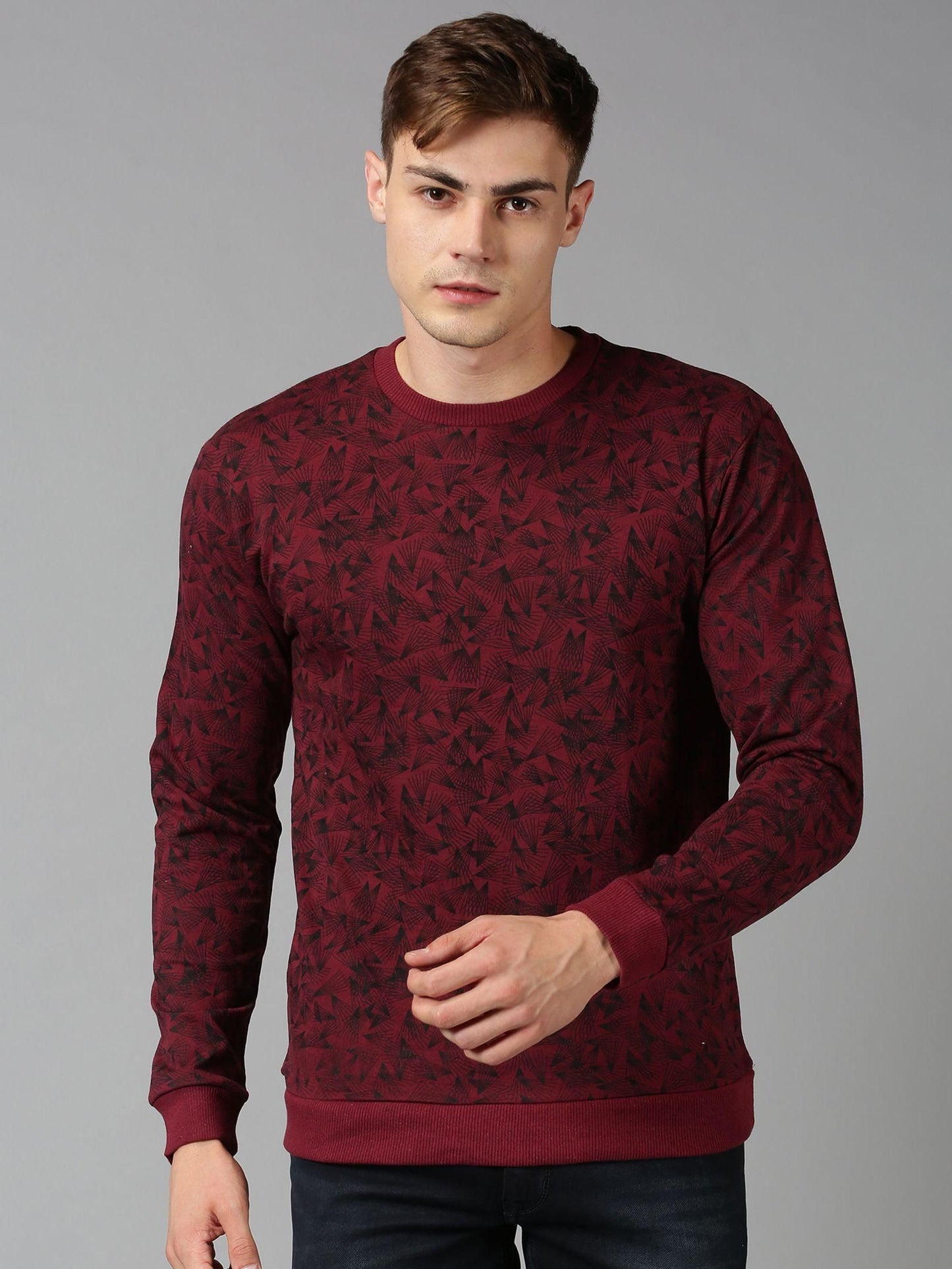 Urgear Fleece Printed Full Sleeves Regular Fit Mens Sweatshirt