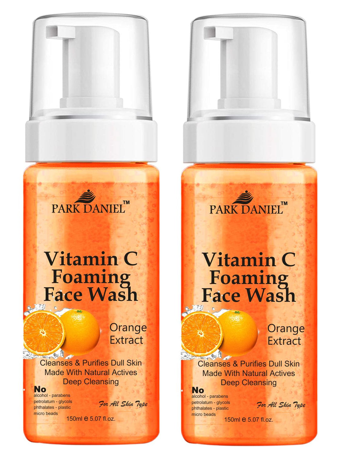 Park Daniel Vitamin C Foaming Face Wash For Deep Cleansing for Normal to Dry Skin Combo Pack of 2 of 150 ML(300 ML)