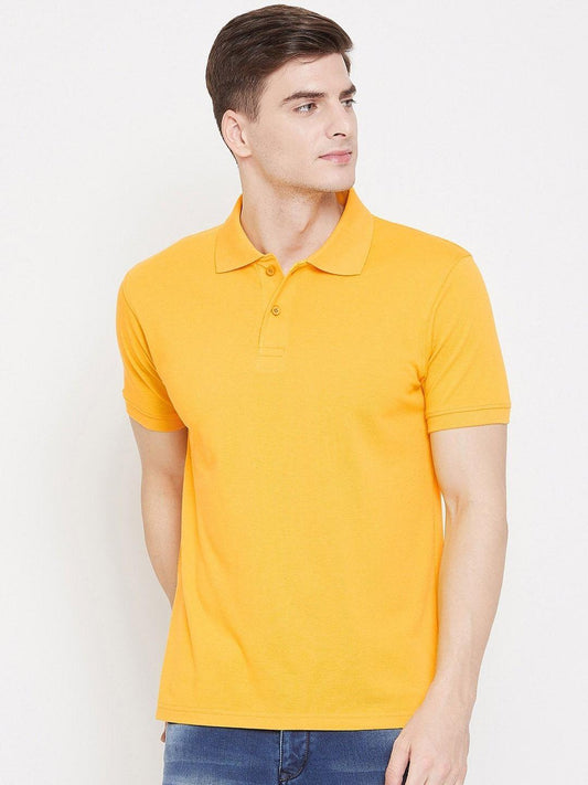 Cotton Blend Solid Half Sleeves Polo T-Shirt