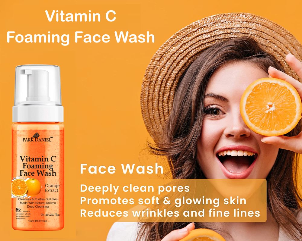 Park Daniel Vitamin C Foaming Face Wash For Deep Cleansing for Normal to Dry Skin Combo Pack of 2 of 150 ML(300 ML)