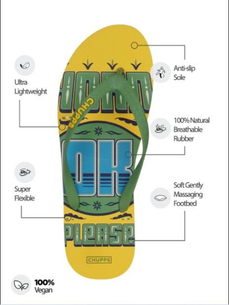 Chupps Unisex Horn Ok Please Green Flip Flops