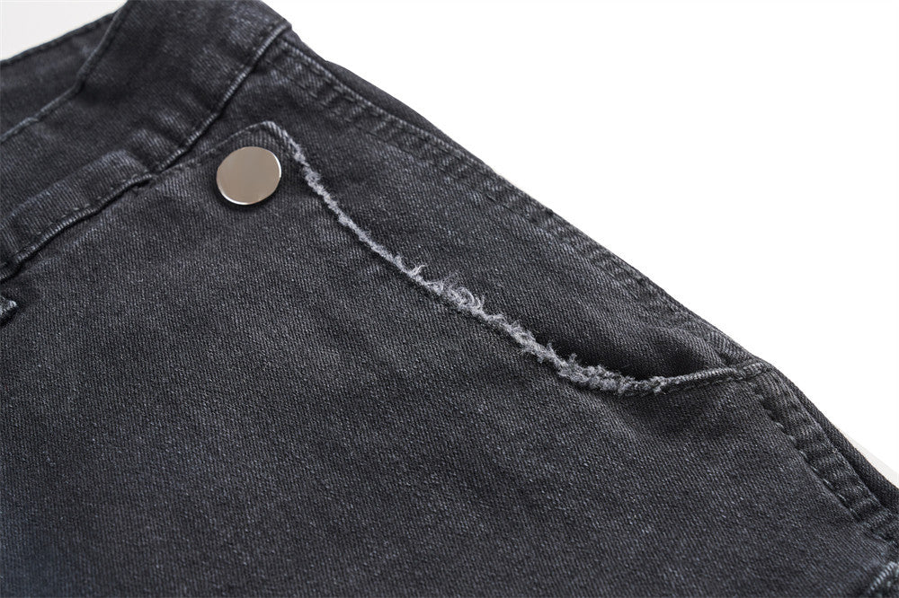 Contrast Splicing Denim Flare Pants For Men