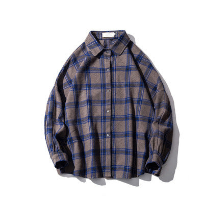 Autumn plaid shirt men's Korean style trendy shirt