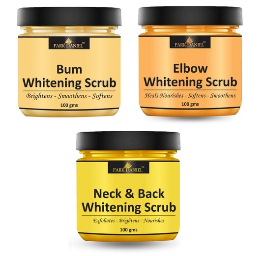 Park Daniel Bum, Elbow andNeck Back Whitening Scrub | Body & Facial Cleaning Scrub Skin Polishing Combo Pack of 3 100 gms(300 gms)