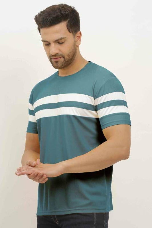 Denzolee Men's Colorblock Half Sleeve Tees