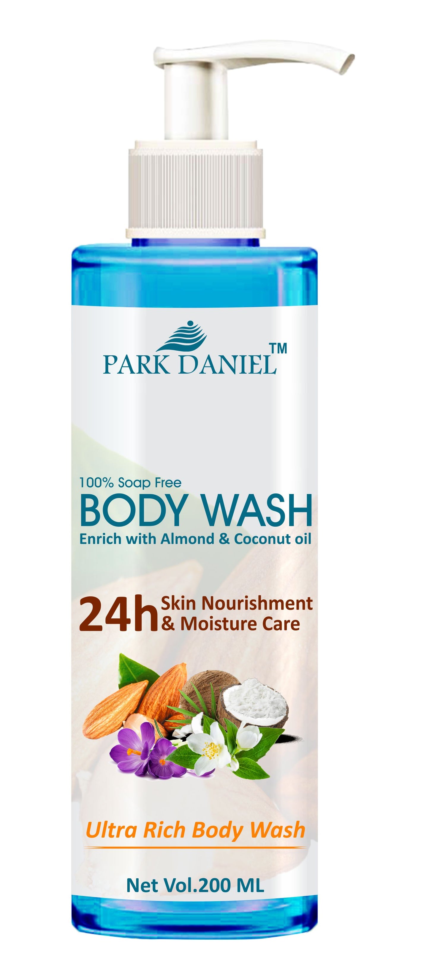 Park Daniel Ultra Rich Body Wash Enriched With Almond and Coconut Oil - For Skin Nourishment and Moisture Care (200 ml)