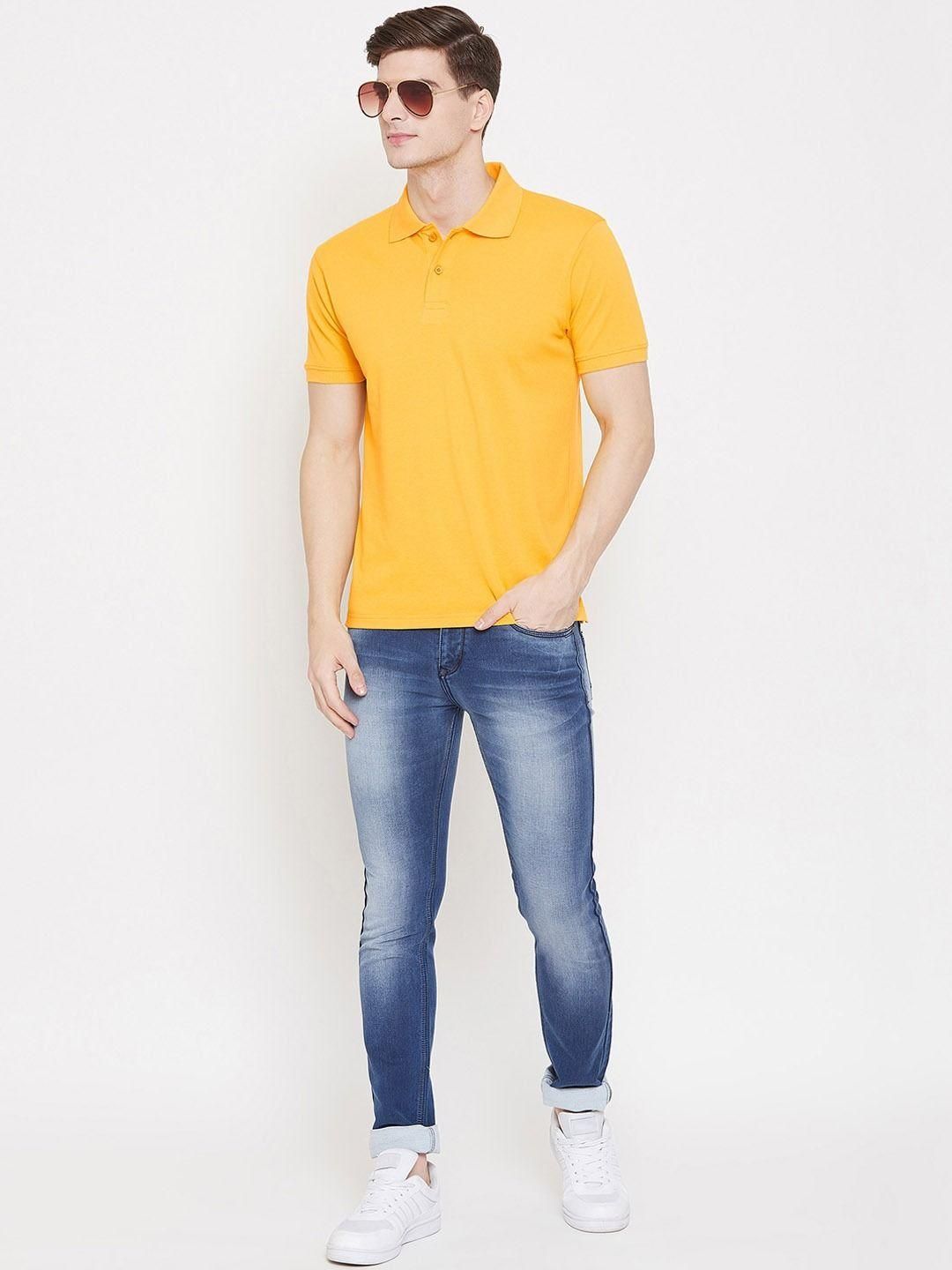 Cotton Blend Solid Half Sleeves Polo T-Shirt