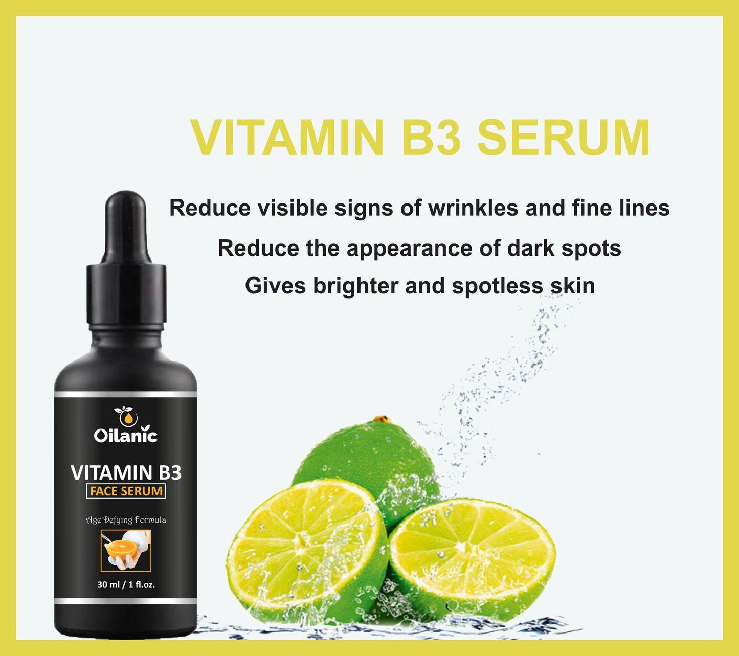 Oilanic Vitamin B3 Face Serum For - Skin Whtening & Anti Aging Combo Pack of 3 Bottles of 30 ml(90 ml)