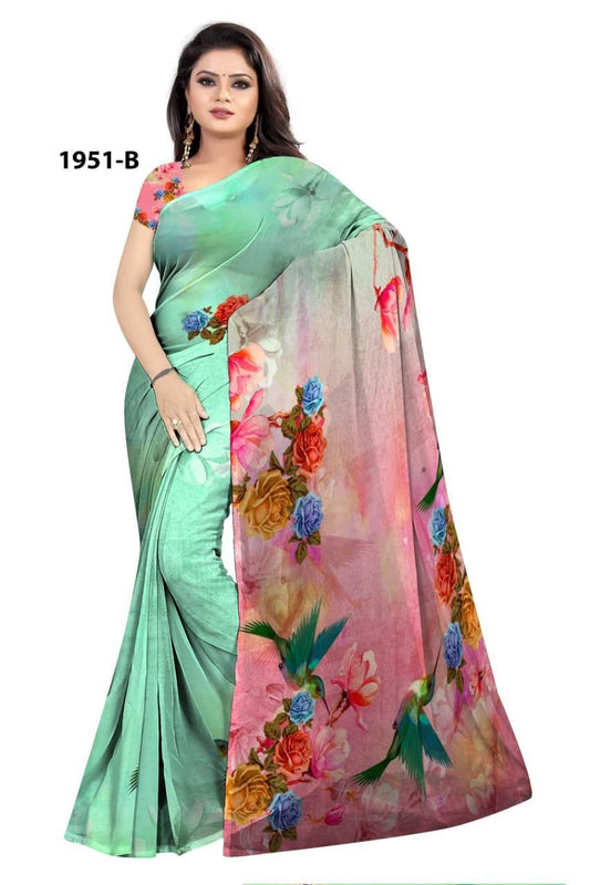 Elegant Printed Georgette Sarees