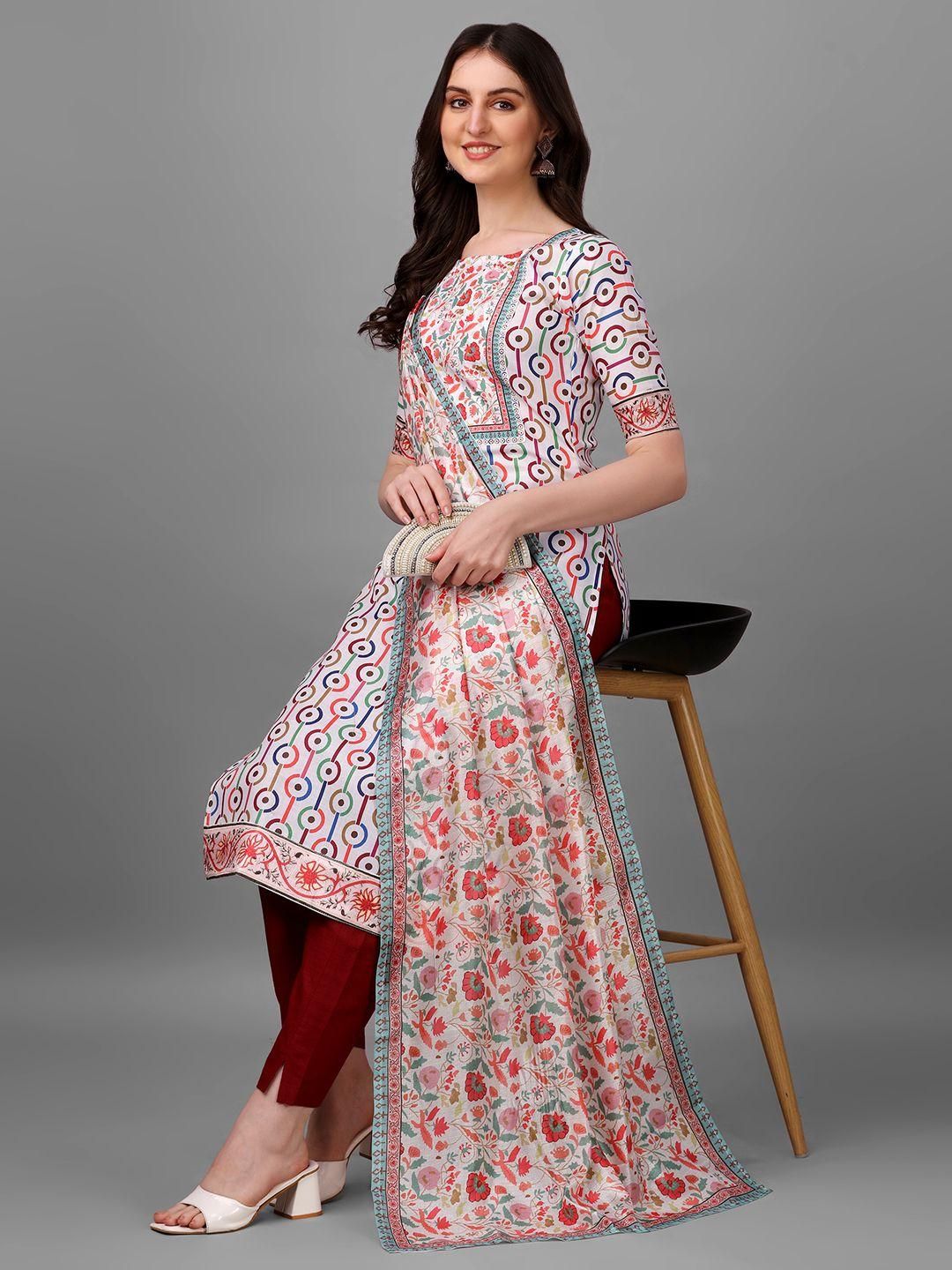 Straight Printed Round Neck Women Kurta Set