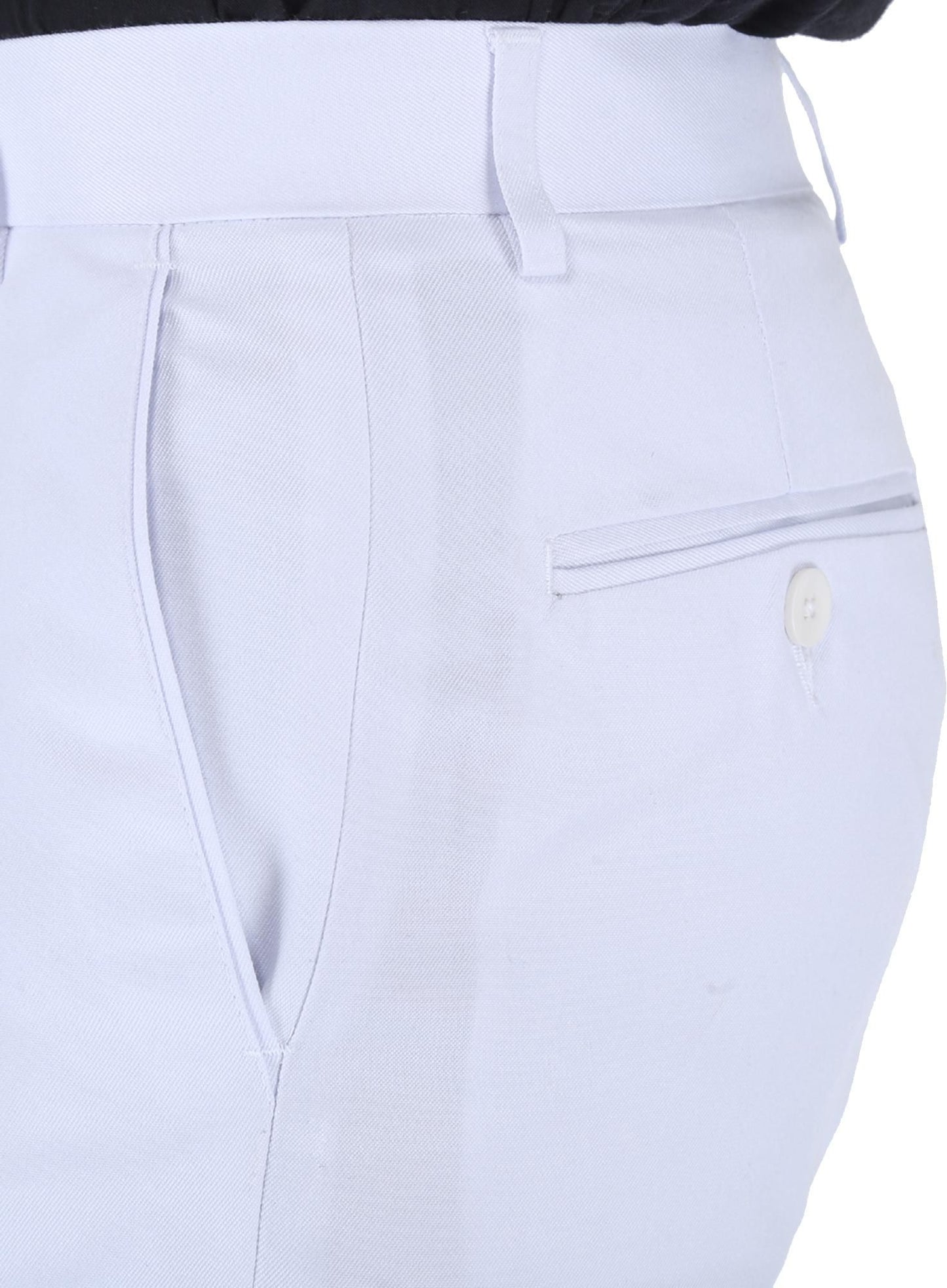 SREY Men Slim Fit White Ployester Blend Trousers