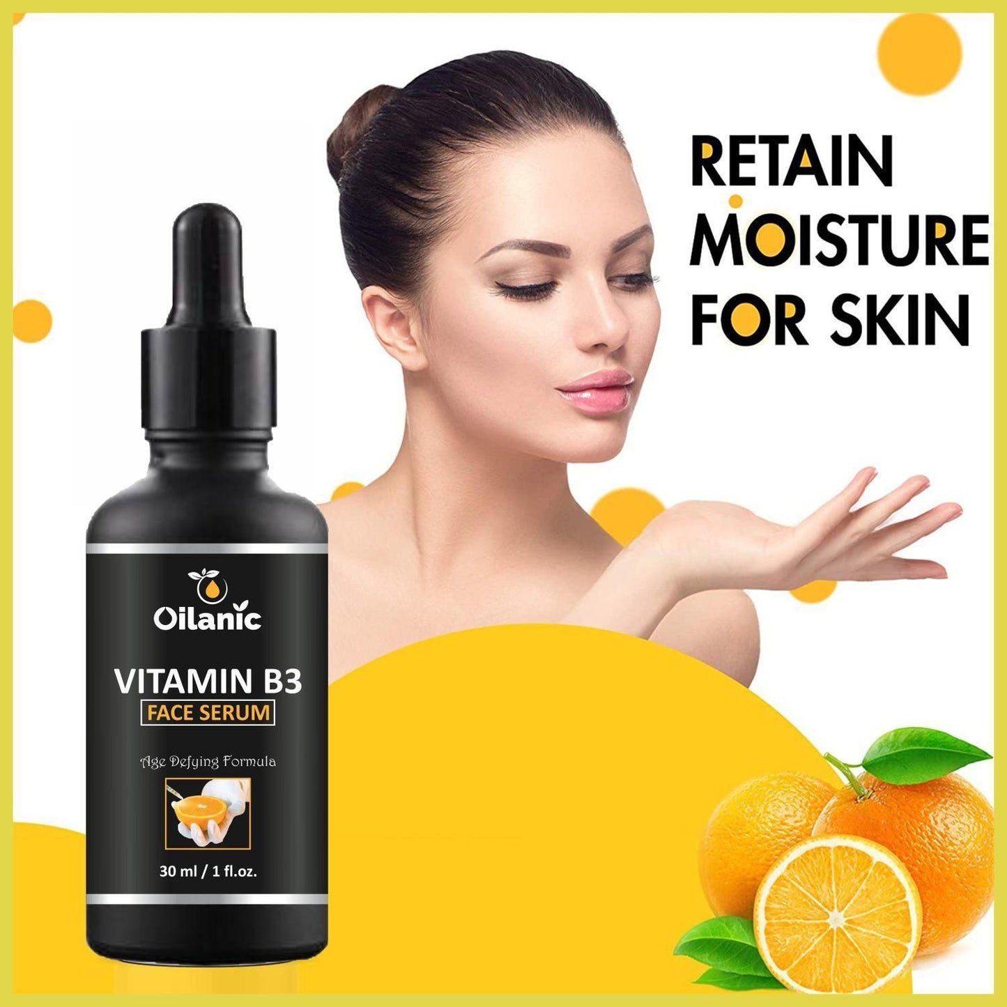 Oilanic Vitamin B3 Face Serum For - Skin Whtening & Anti Aging Combo Pack of 3 Bottles of 30 ml(90 ml)