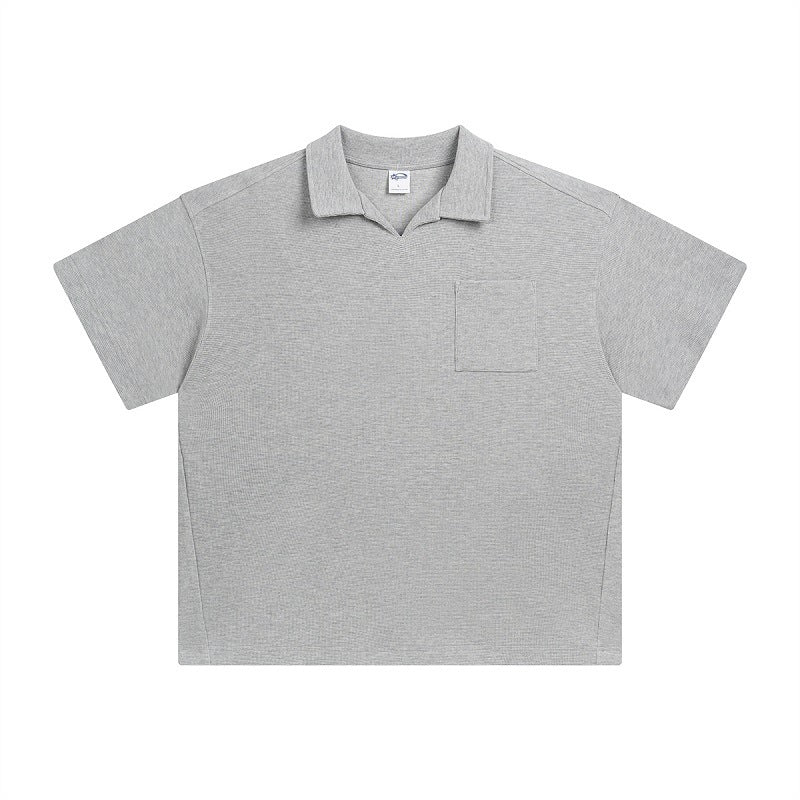 American Casual Simple Lapel Short Sleeve