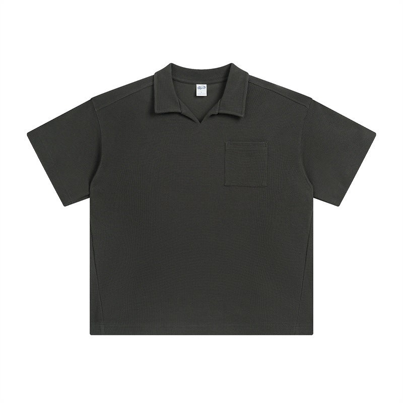 American Casual Simple Lapel Short Sleeve