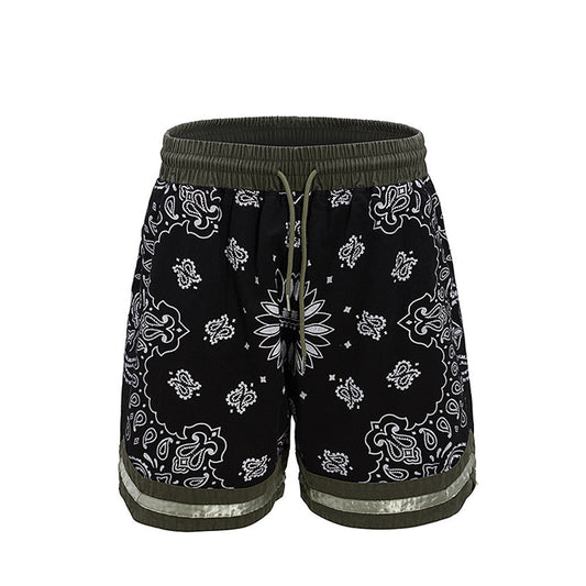 Cashew Flower Patchwork Casual Shorts For Men