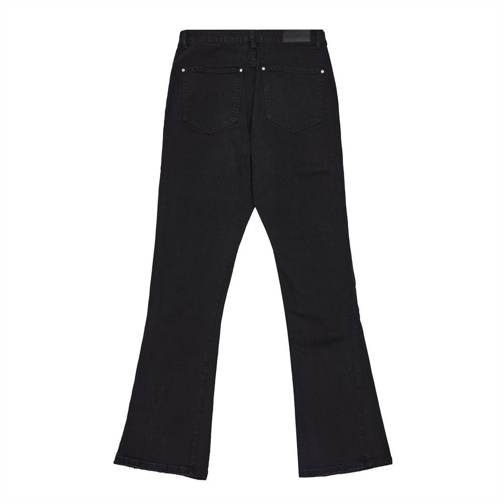 Contrast Splicing Denim Flare Pants For Men